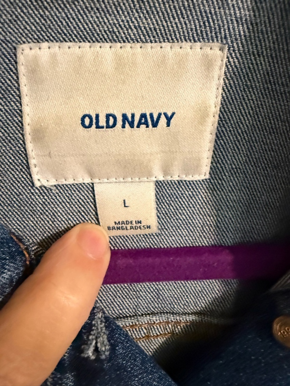Old Navy Medium Blue Denim Jacket - Trucker, Boyfriend Button-Front Jean Coat - Picture 2 of 8